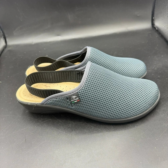 New FLY FLOT Made In Italy Mesh Clogs size 41 /8.5 Blue - Picture 1 of 6